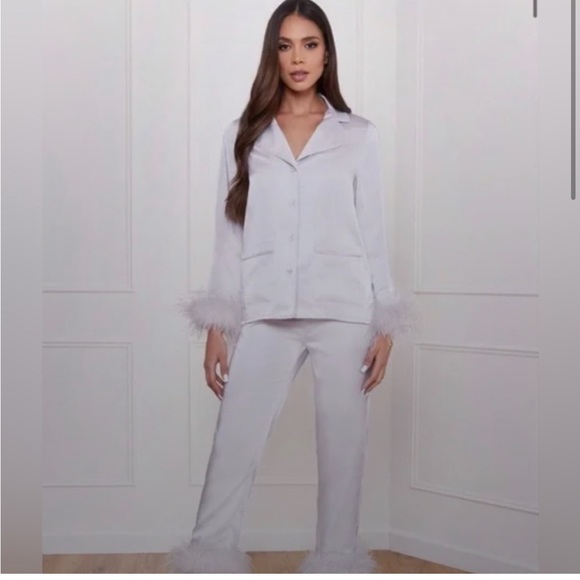 Nadine Merabi Darcie Pyjama, Silver Size Small - Picture 2 of 3